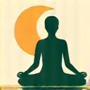 Illustration of a person deeply breathing, eyes closed, symbolizing calm, rest, and regeneration.