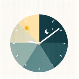 Circular clock icon with sun and moon indicating a healthy circadian rhythm