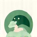 Stylized icon of a comfortable bed or person sleeping peacefully